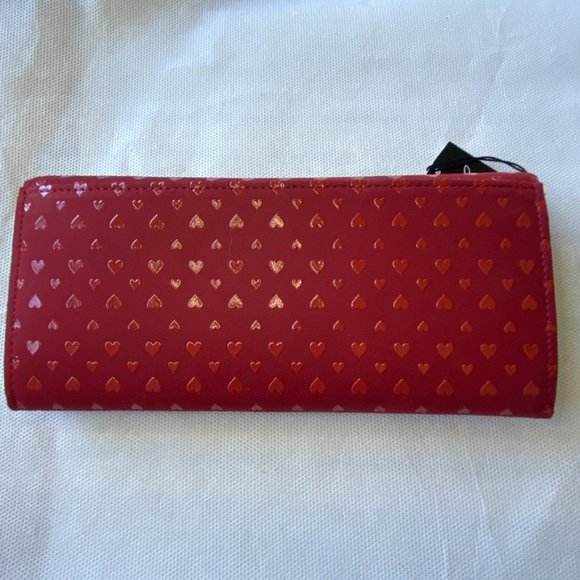 Inden Japanese Designer Handmade Lacquered Red Leather Heart Wallet - Picture 8 of 13